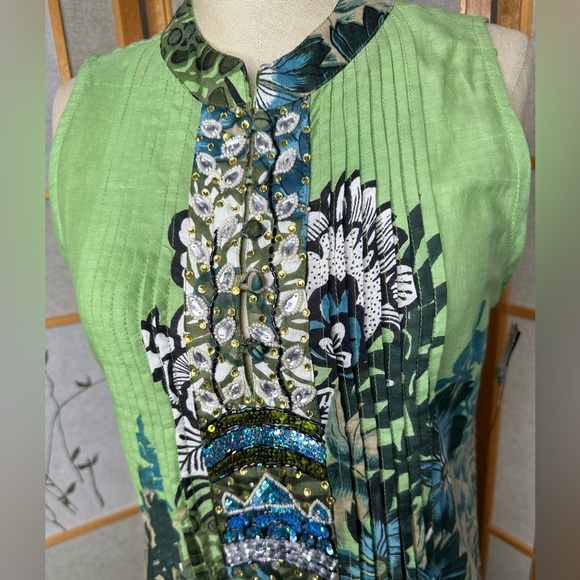 Embellished dress  Lovely Mix Nouveau dress   size Large vintage and Rare find - Picture 4 of 12